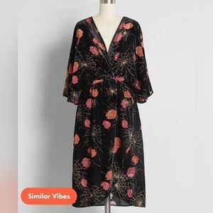 Modcloth Dramatic Depths Dress  Spiderweb Floral